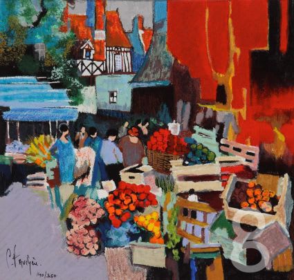 Claude Fauchere, Market Scene II