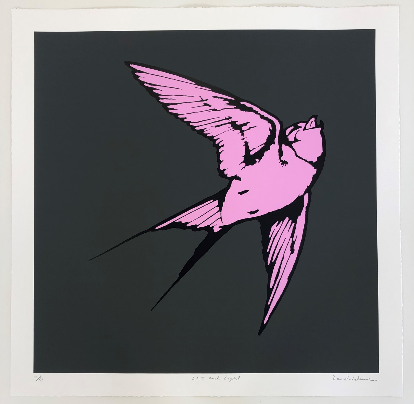 Dan Baldwin, Love and Light Charcoal and Pink, 2019