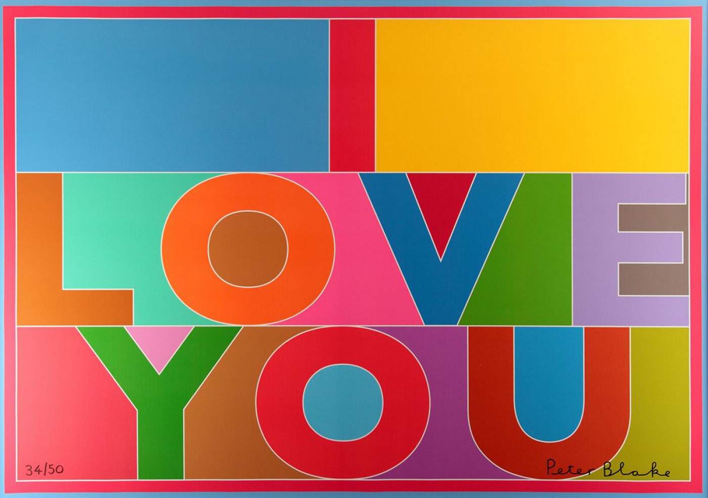 Peter Blake, I Love You (Canvas), 2013