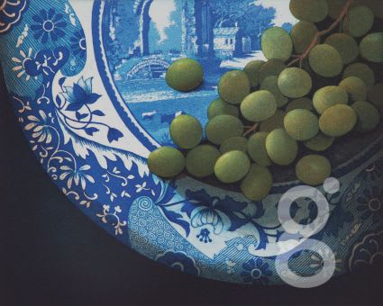 Terence Millington, White grapes on a plate