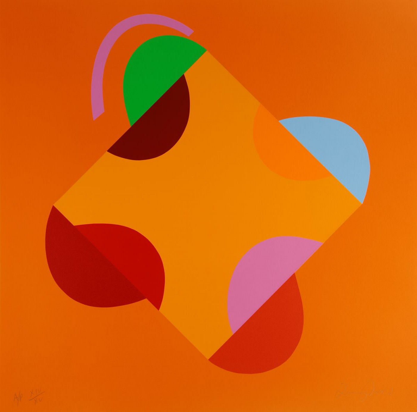 Sir Terry Frost, Development of a Square Within a Square (Orange), 1999