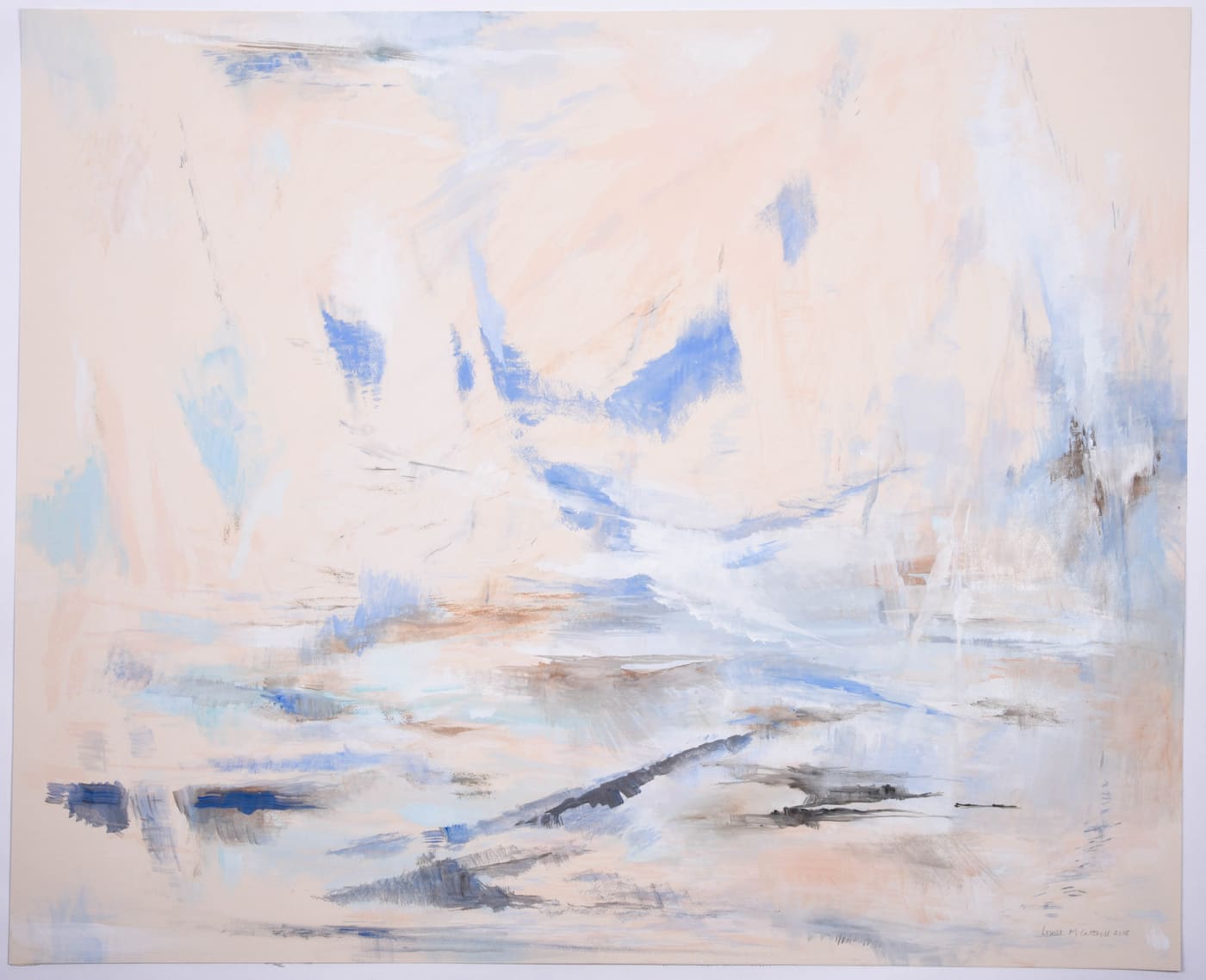 Louise Cattrell, Watercolour with Silkscreen Underlay 13, 2017