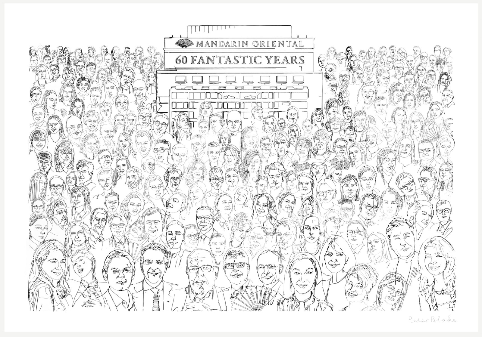 Peter Blake, "Fans of Mandarin Oriental. AI on Canvas”, 2023