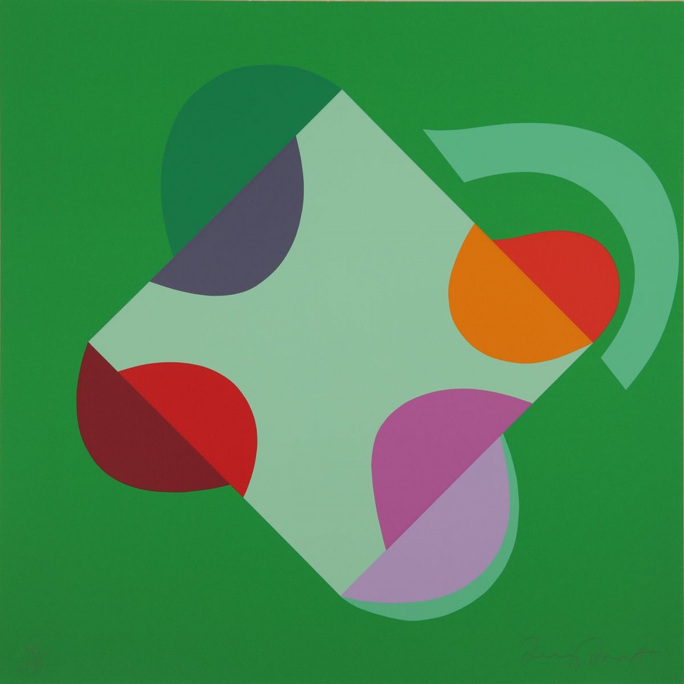 Sir Terry Frost, Development of a Square Within a Square (Green), 1999
