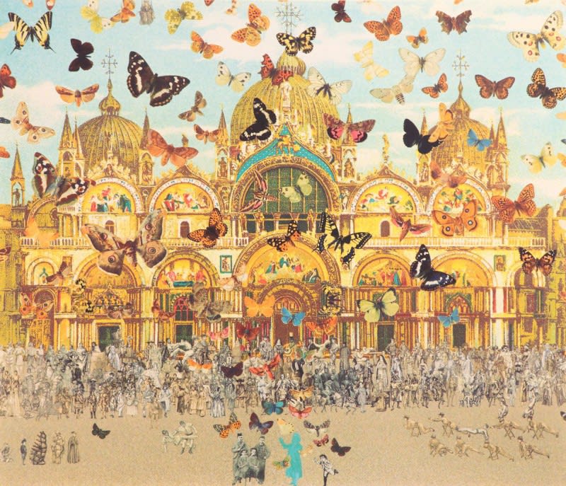 Peter Blake, Homage to Damien Hirst Canvas: Butterfly Man in Venice, 2011