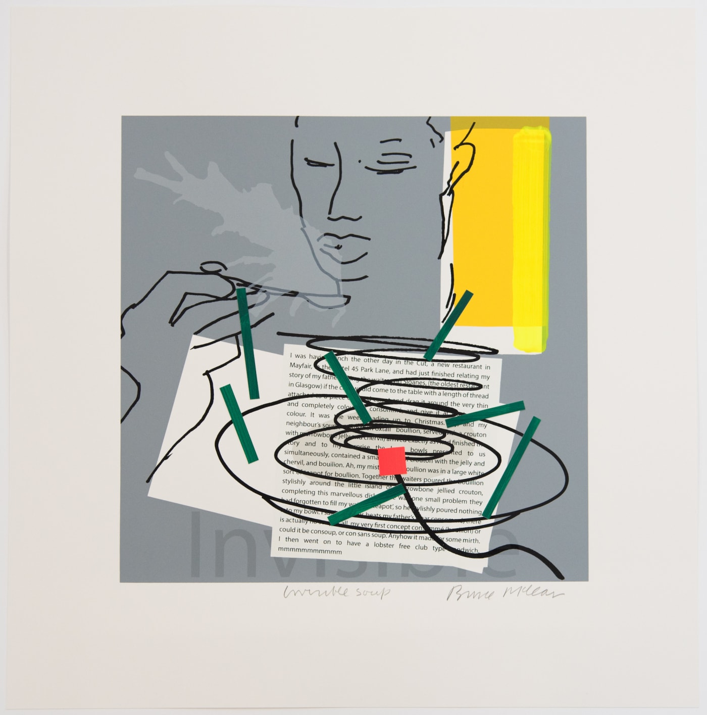 Bruce Mclean, Invisible Soup, 2016