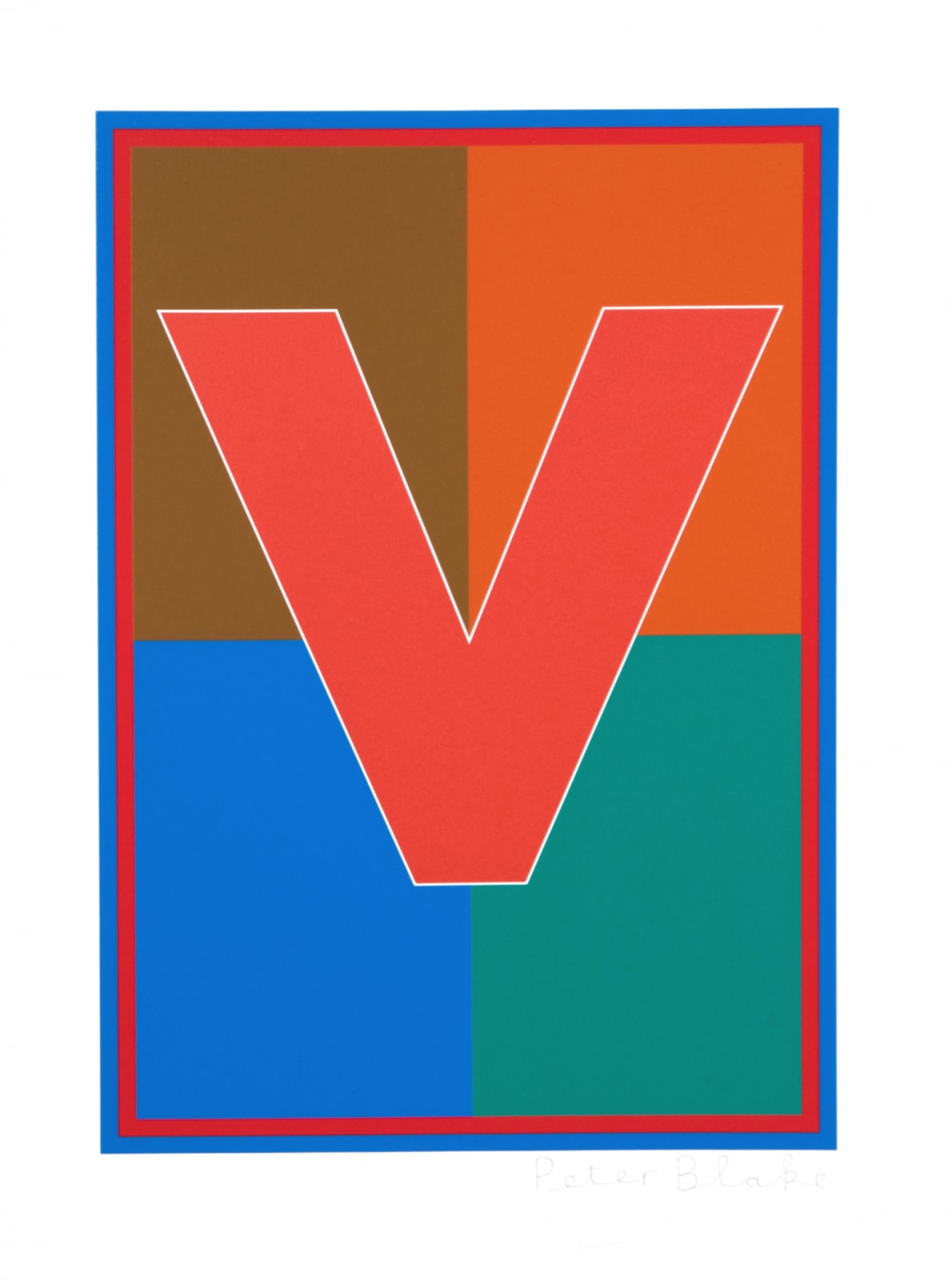 Peter Blake, Dazzle Letter V, 2017