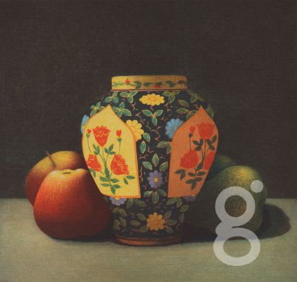Terence Millington, Colourful Vase with Apples and Pears