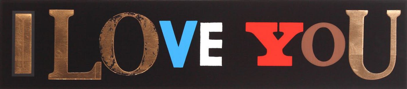 Peter Blake, I Love You (Black), 2010