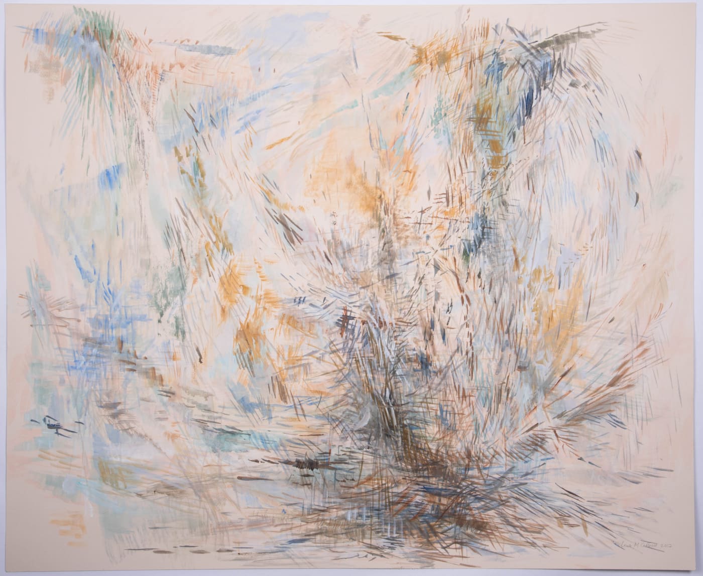 Louise Cattrell, Watercolour with Silkscreen Underlay 11, 2017