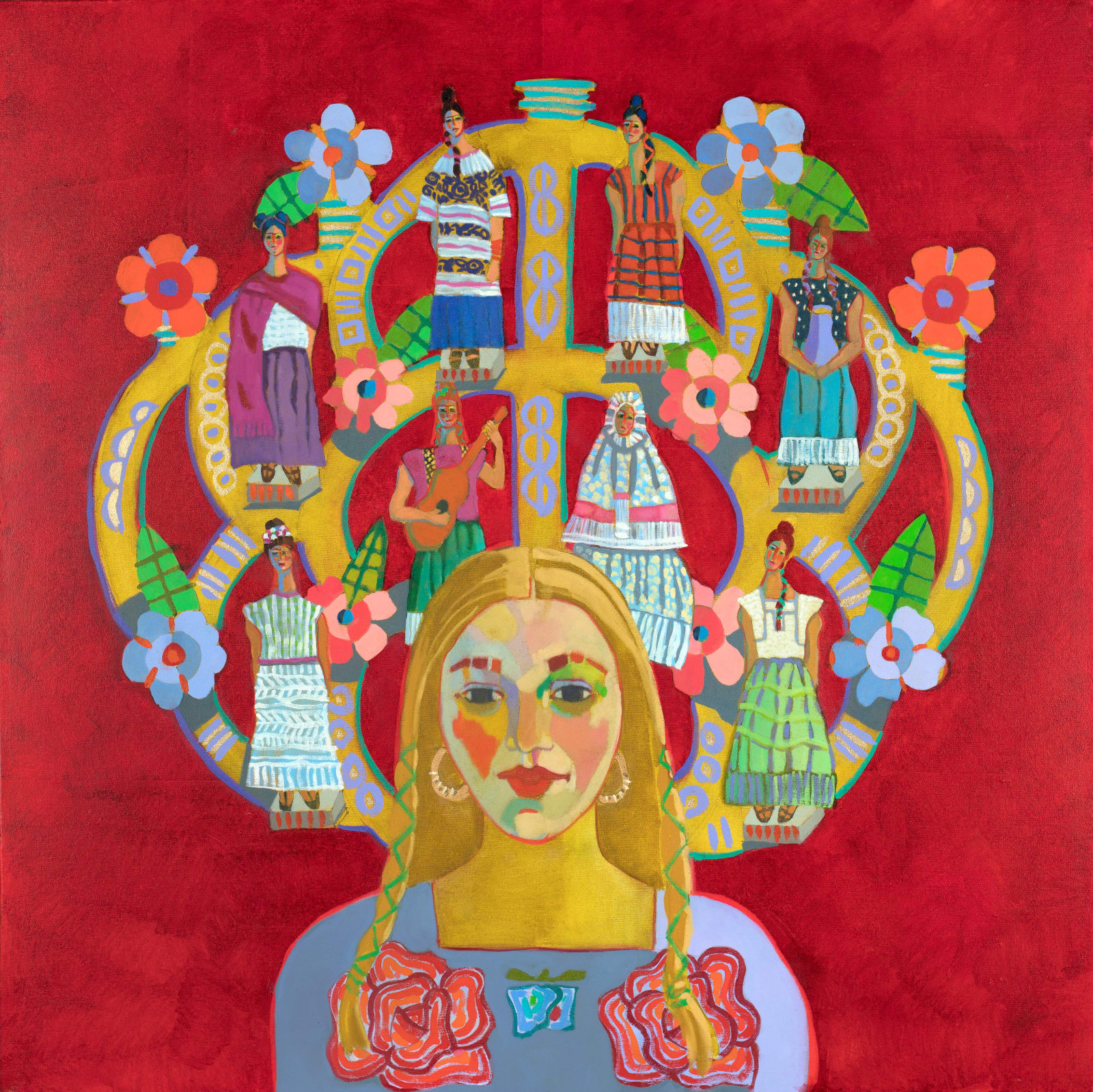 Kathy Sosa, Self Portrait in a Velvet Dress: Frida’s Wardrobe on My Mind