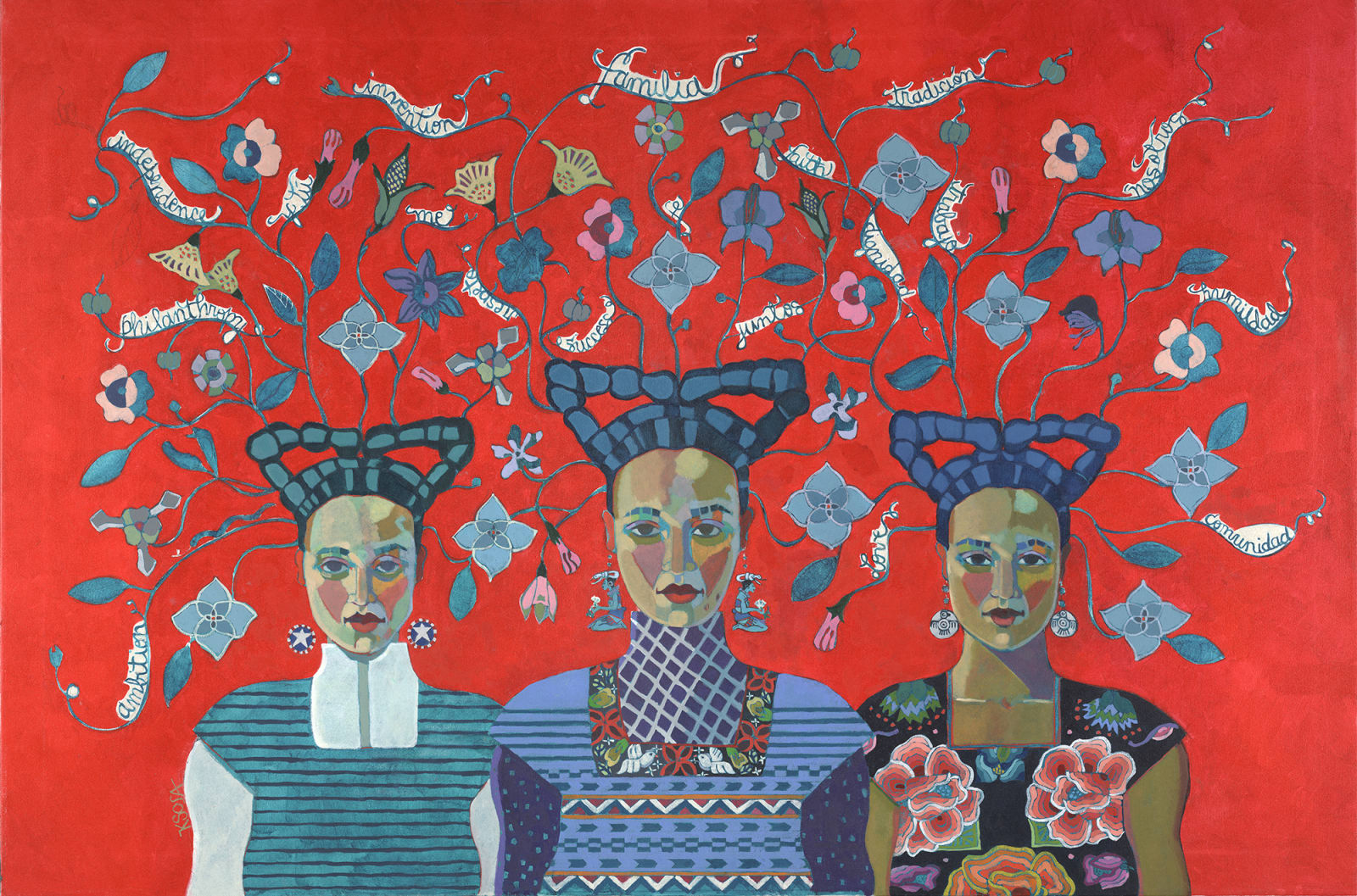 Kathy Sosa, Goddesses Contemplating La Cultura On Her Mind