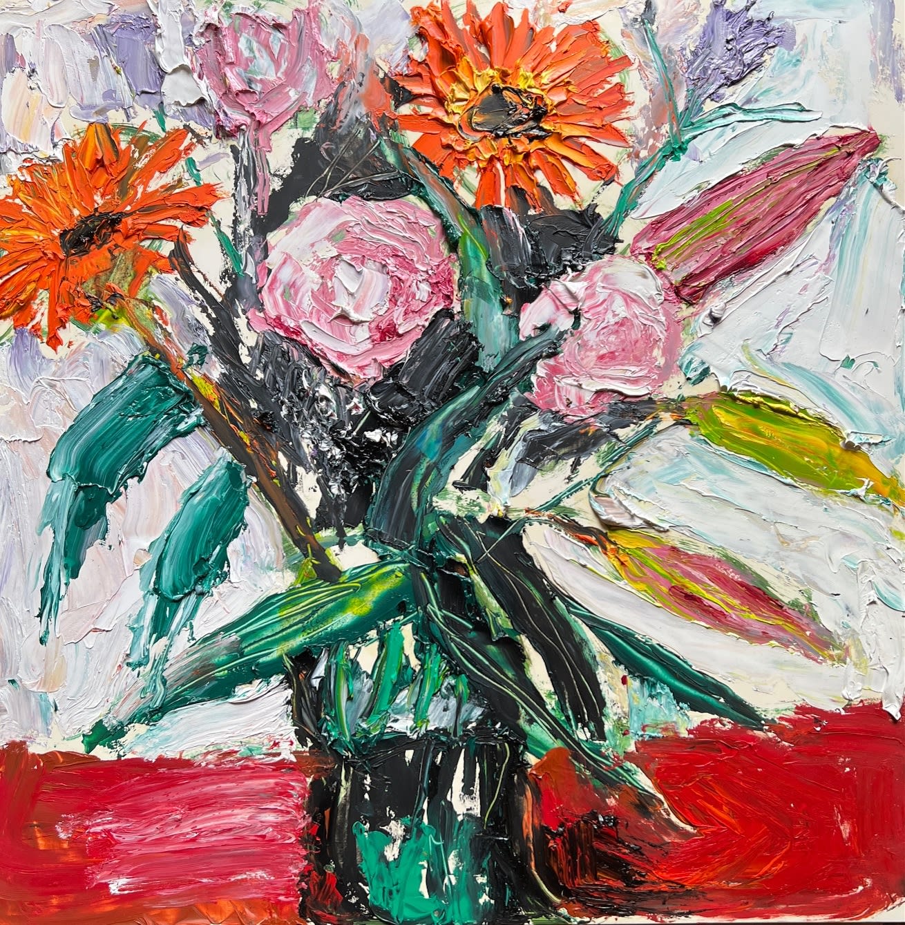 Shani Rhys James MBE, Red Table Cloth II, 2025