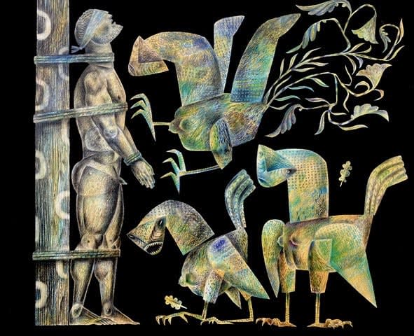 Clive Hicks-Jenkins, Siren Song: Study for The Odyssey, 2024