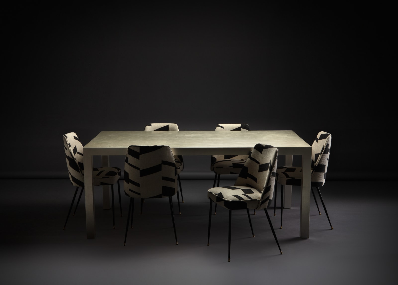 Simon Stewart, White Gold Leaf Dining Table, 2021