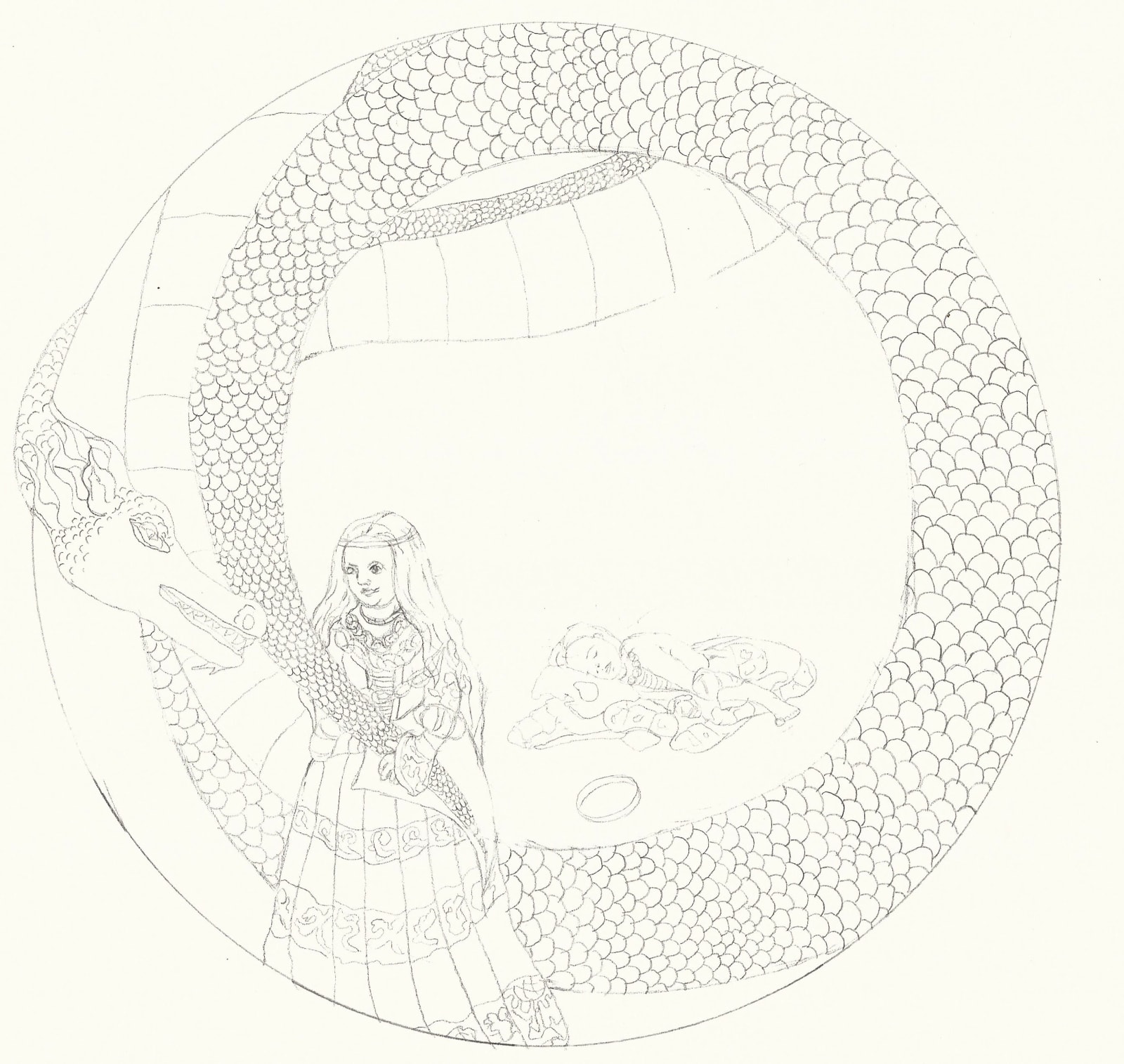 Charlie Kirkham, Anglo Saxon Princess and a Dragon, 2021