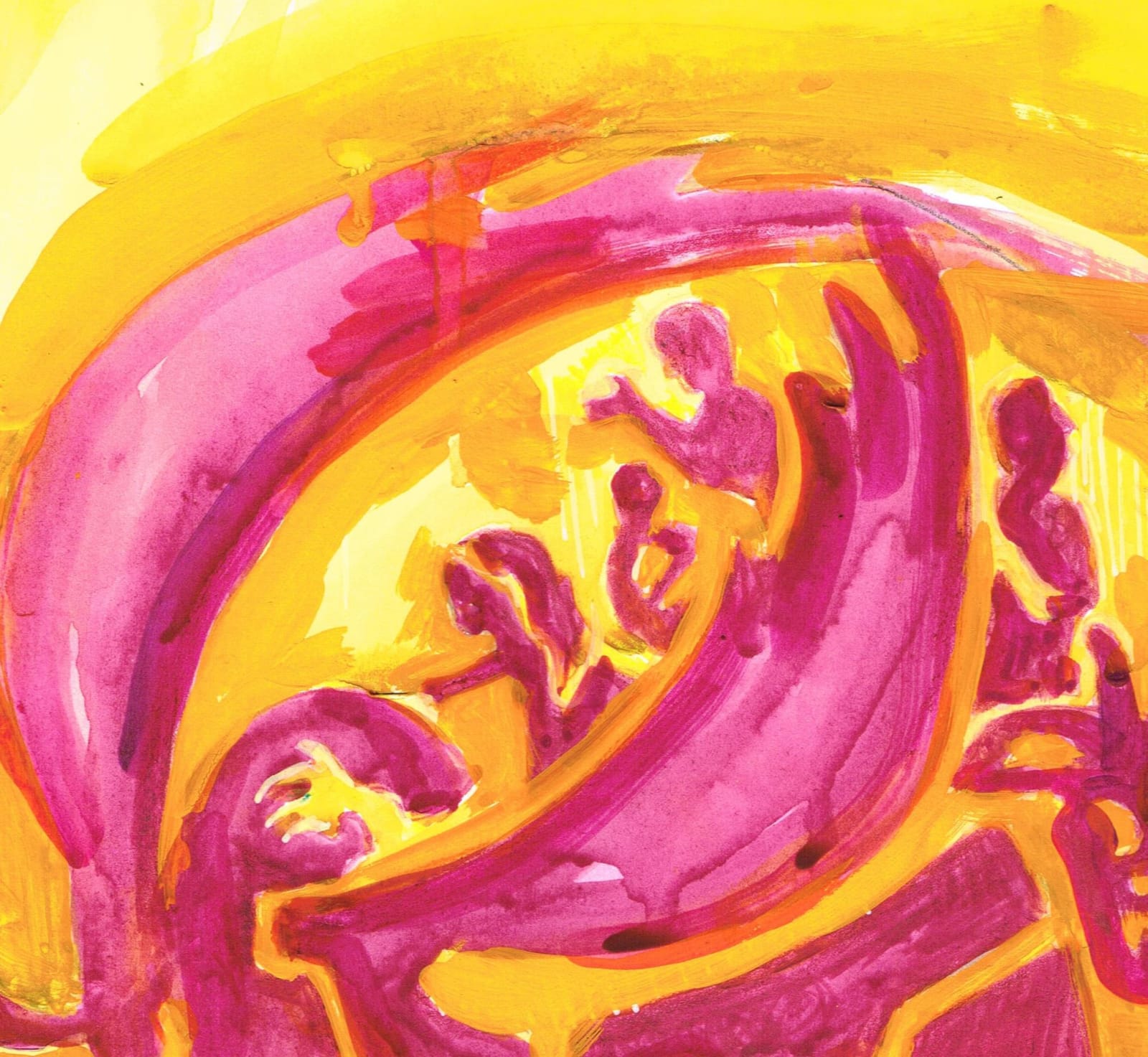 The Children Come (Yellow & Pink), detail by Charlie Kirkham
