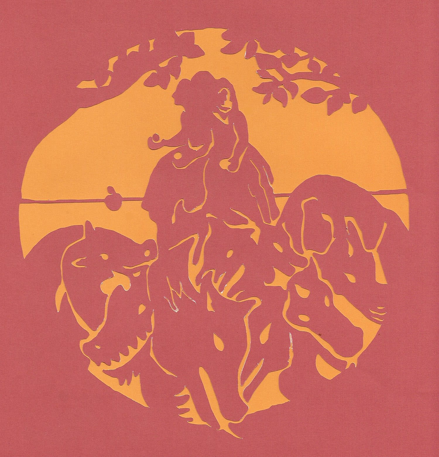 Charlie Kirkham, In the Garden of the Hesperides (Red on Orange), 2022