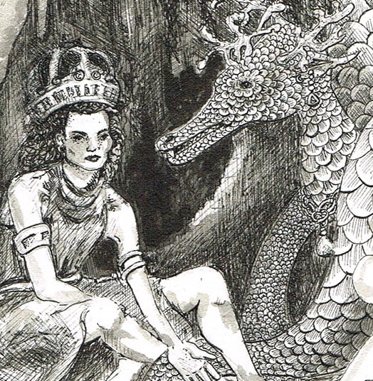 Charlie Kirkham, Andromeda and Dragon in a Cave, 2023