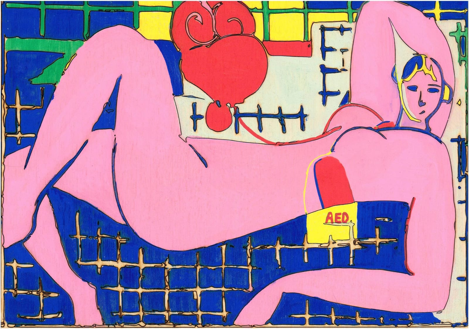 Charlie Kirkham, Reclining Nude with AED (After Matisse), 2024