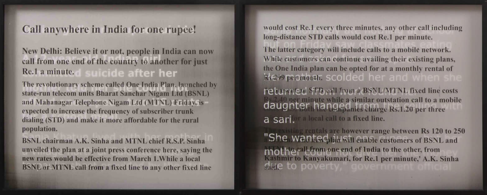 Jitish Kallat, Death of distance, 2007