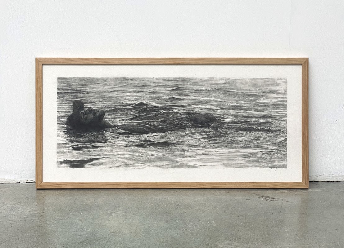 Rouge Hartley, La Nuit est tombée avant toi (étude), 2023