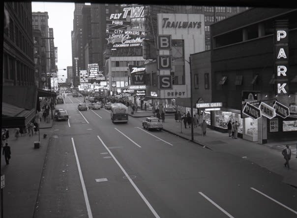 John Hendry, I-936 Randolph St. Looking West from Wabash, 1958