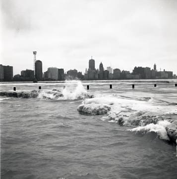 John Hendry, J-41 Skyline from North Ave Pier, 1959