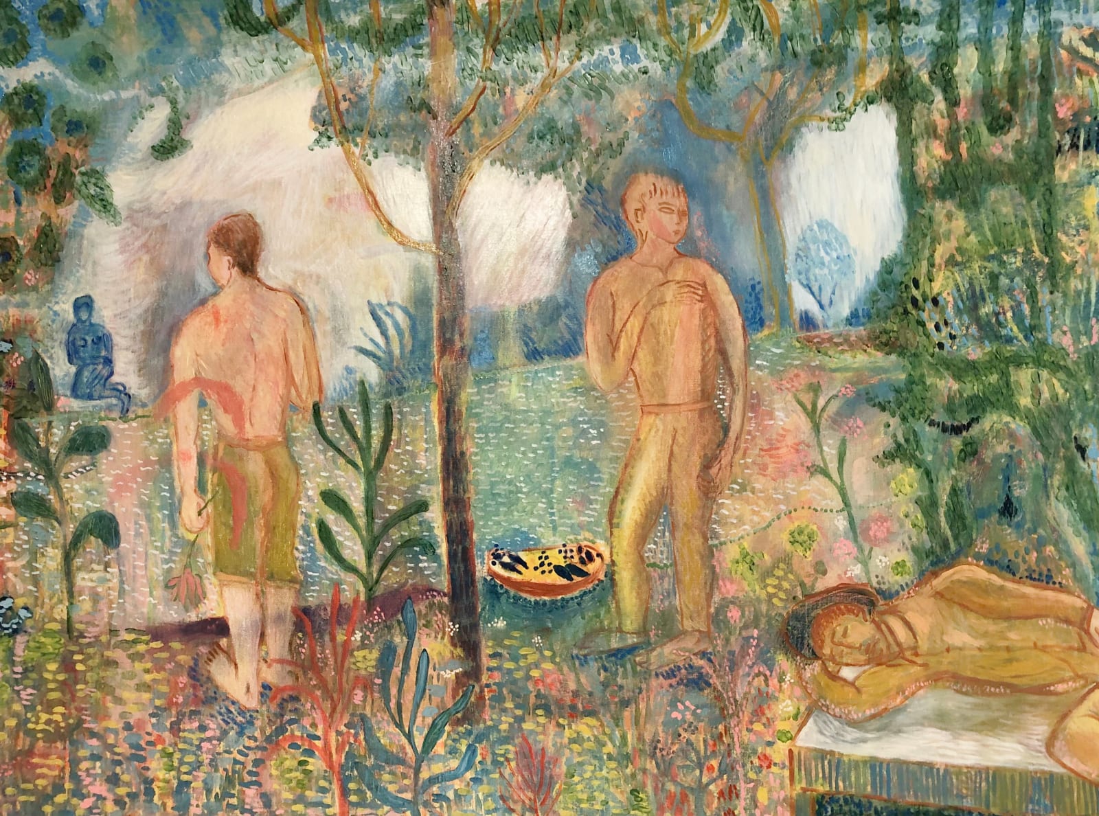 Catherine Anholt, Blue Figure across the water, 2025