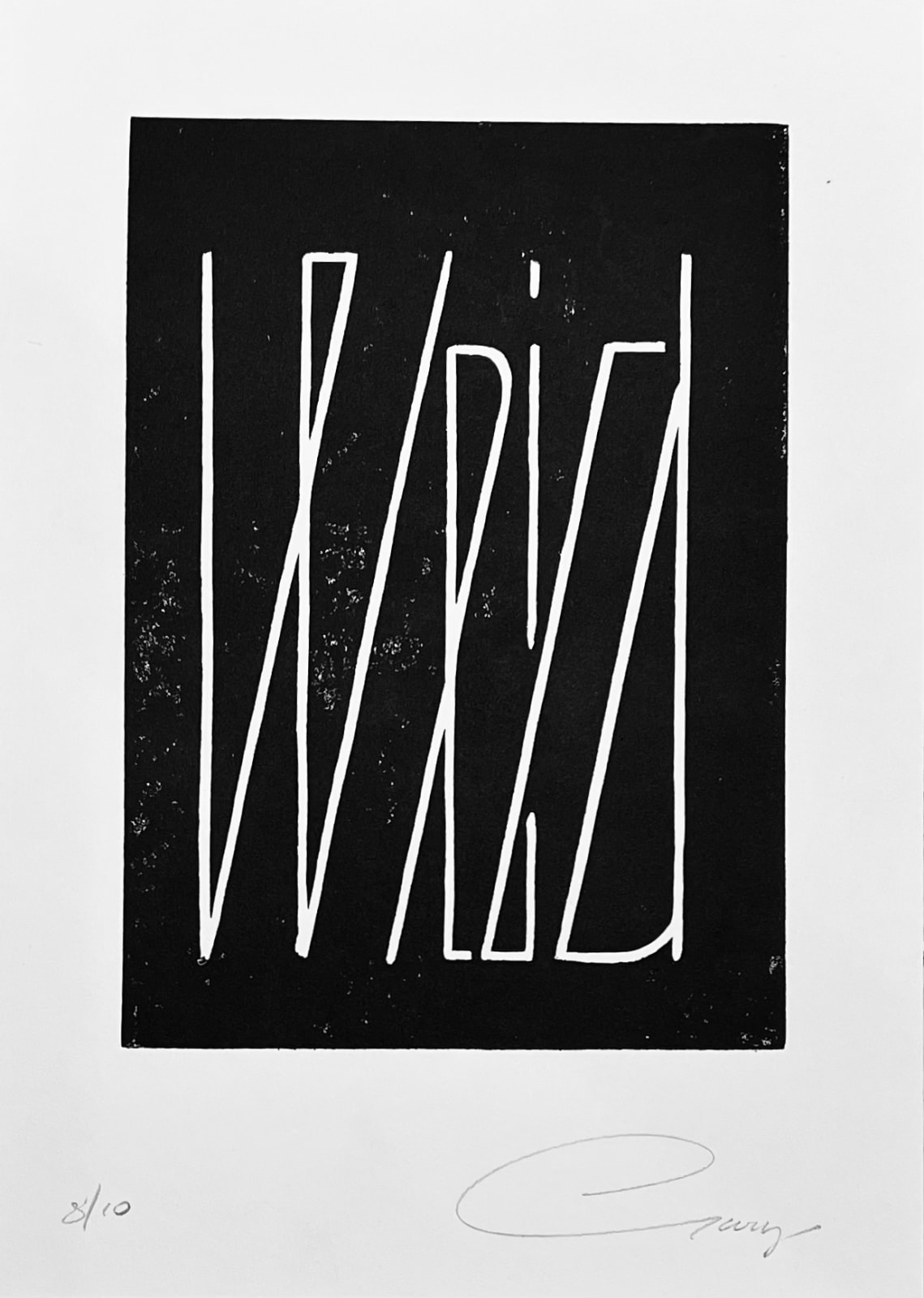 Gary Stranger, Weird (Linocut), 2022