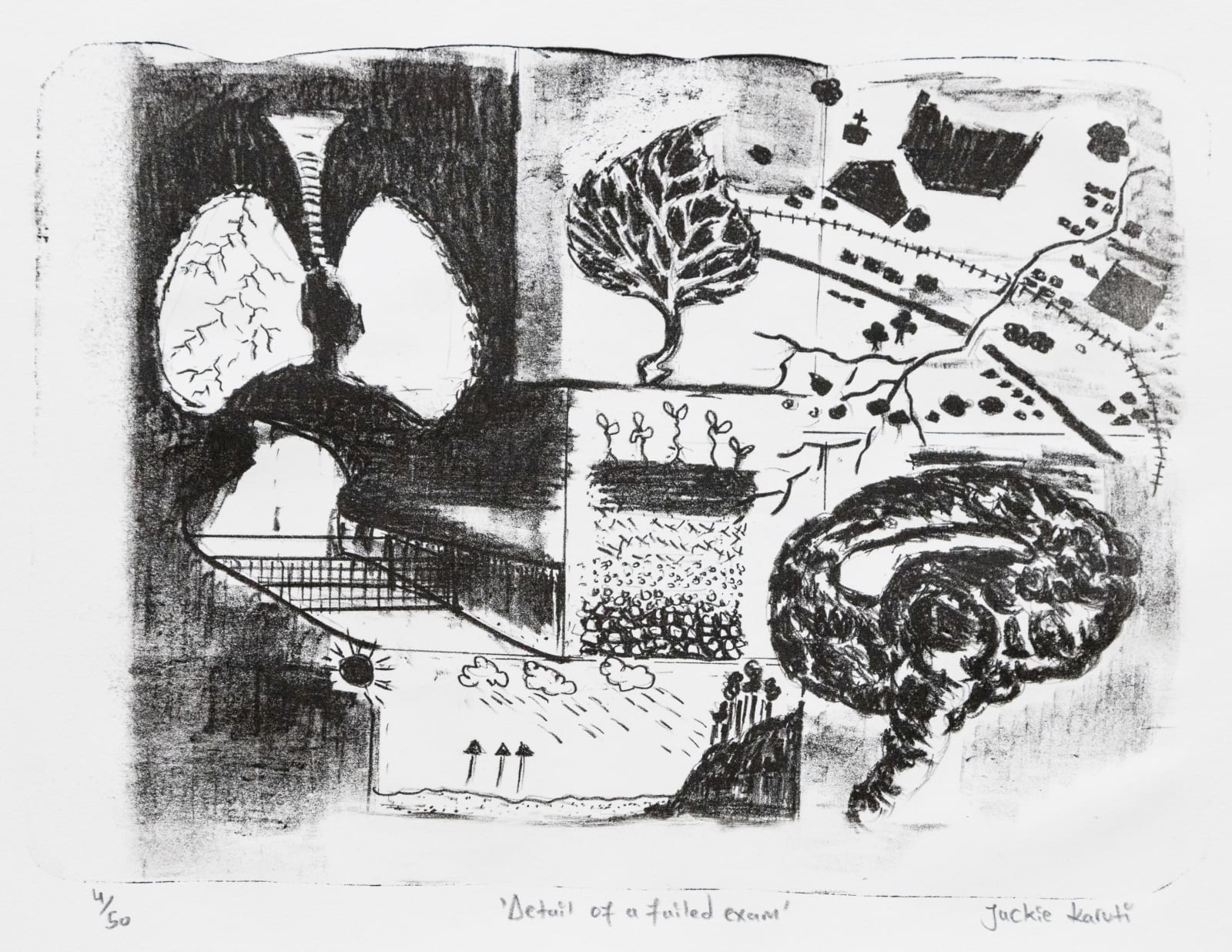 Jackie Karuti, Detail of a failed exam, E.d 4/50, 2024