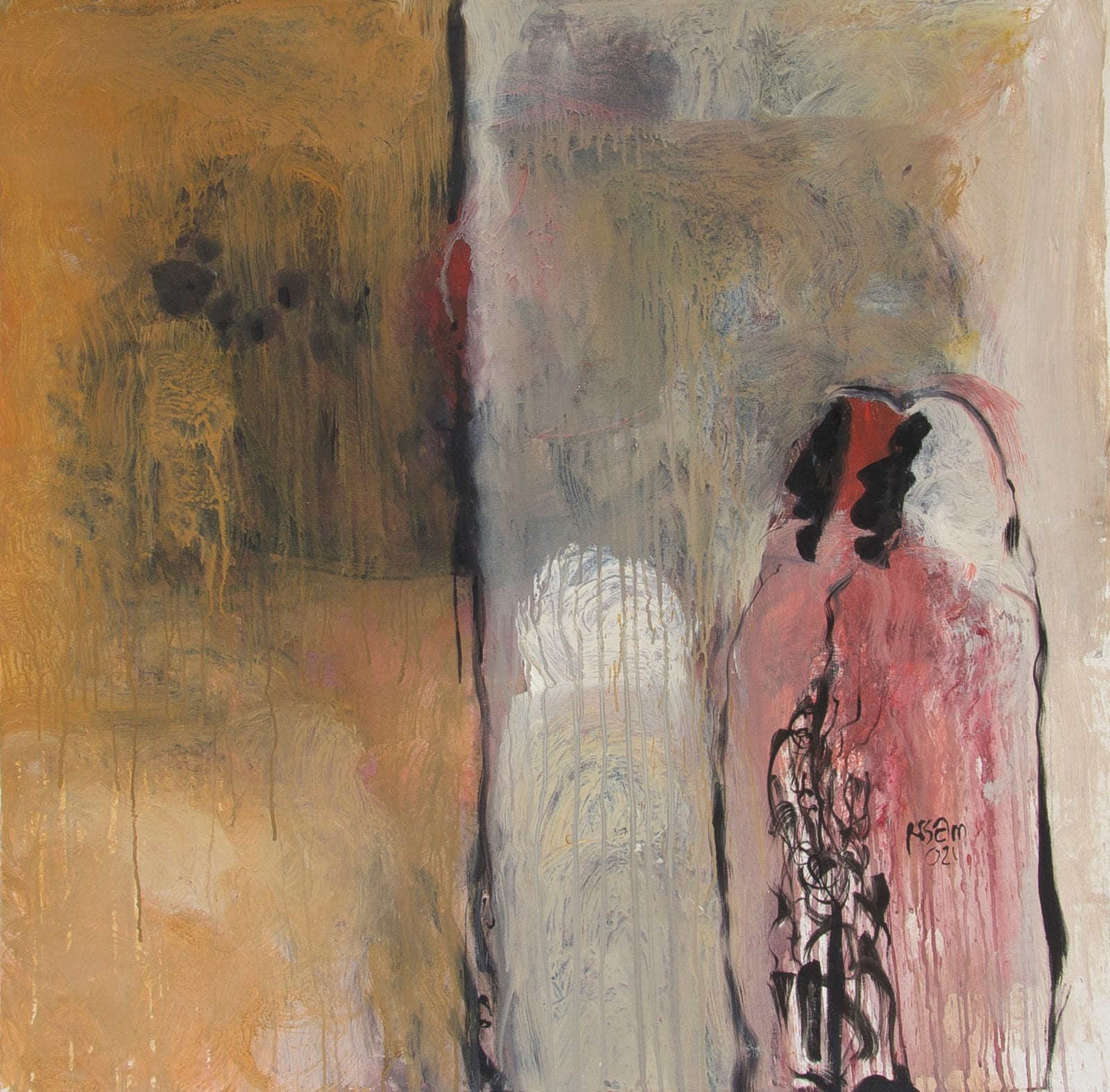 Issam Hafiez, Untitled III (Two Women ), 2021