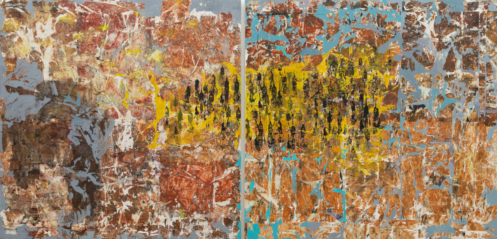Engdaye Lemma, Cheap Golden City I & ll (diptych), 2025