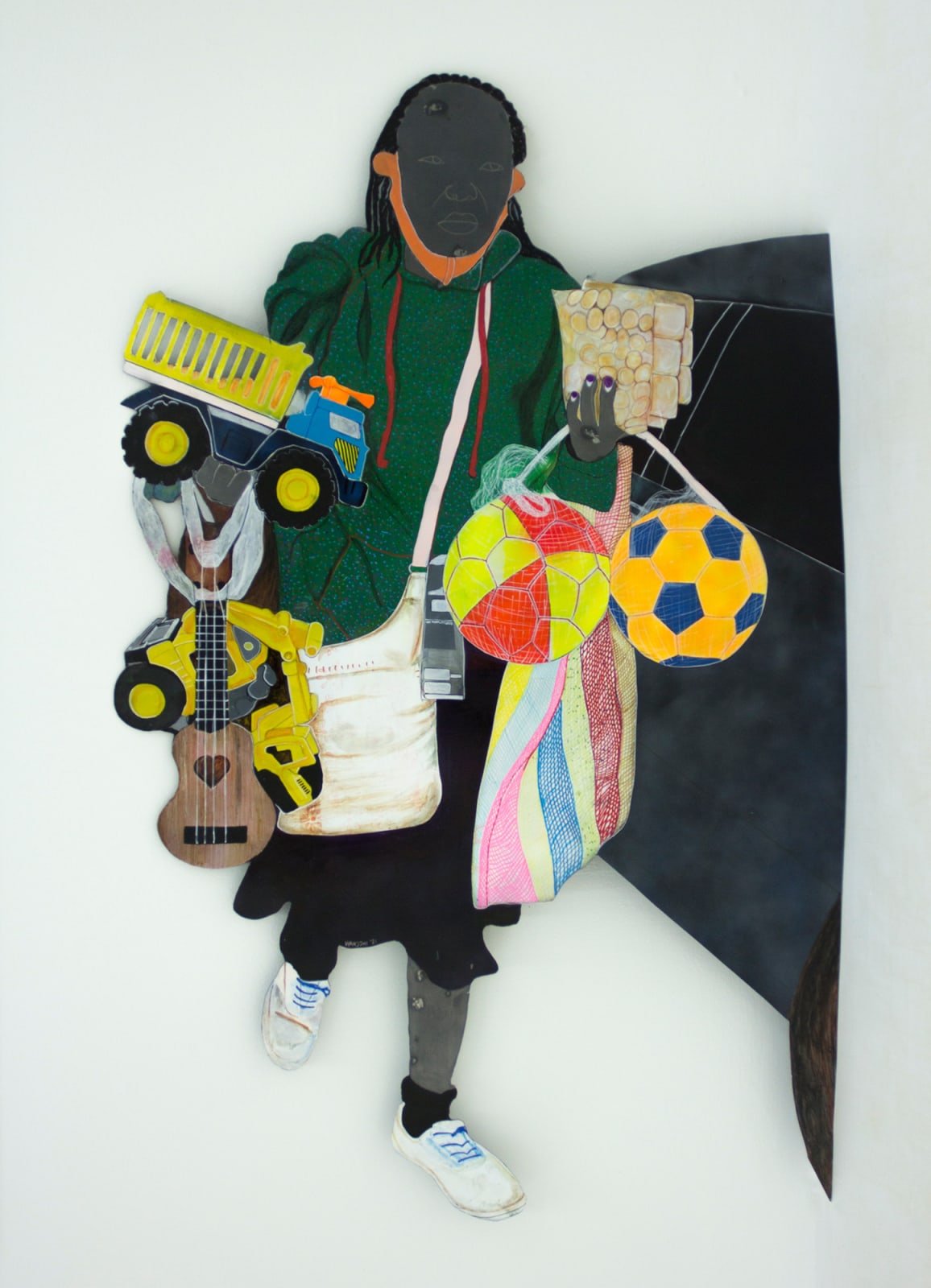 Wanjohi Maina, Hawkers Republic XXIV (Toy trucks, Balls, Guitar), 2021