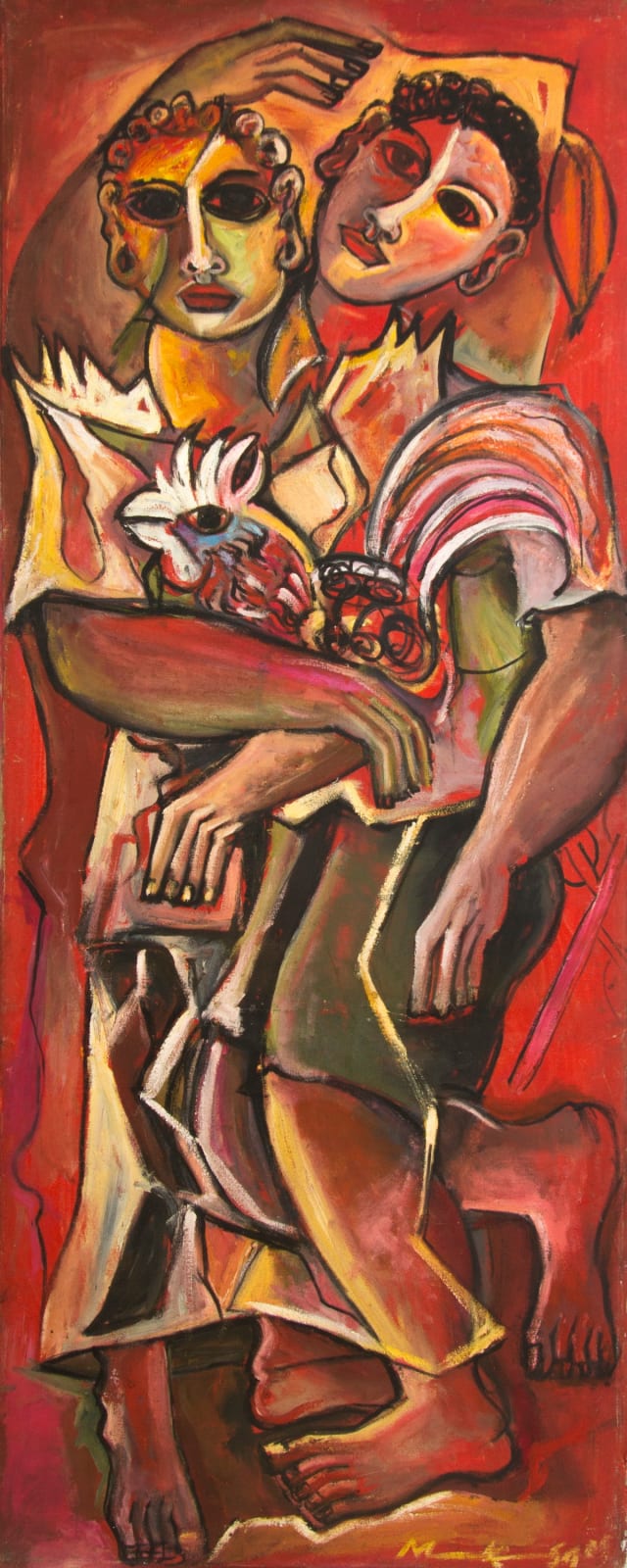 Geoffrey Mukasa, Couple with Cockerel, ca. 2005