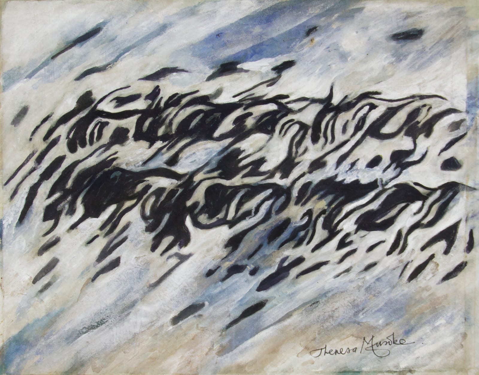 Theresa Musoke, Wildebeest (in blue and black), 1992