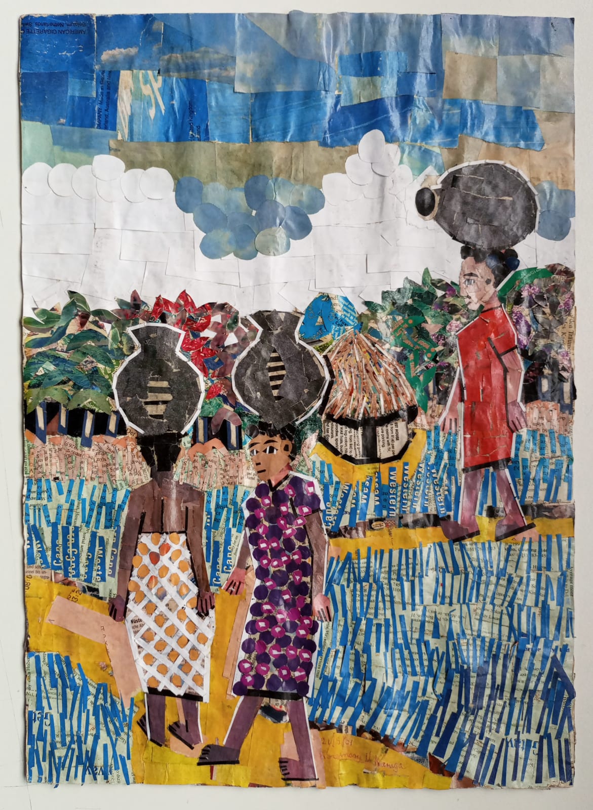Rosemary Karuga, Untitled (Women carrying water pots), 2001
