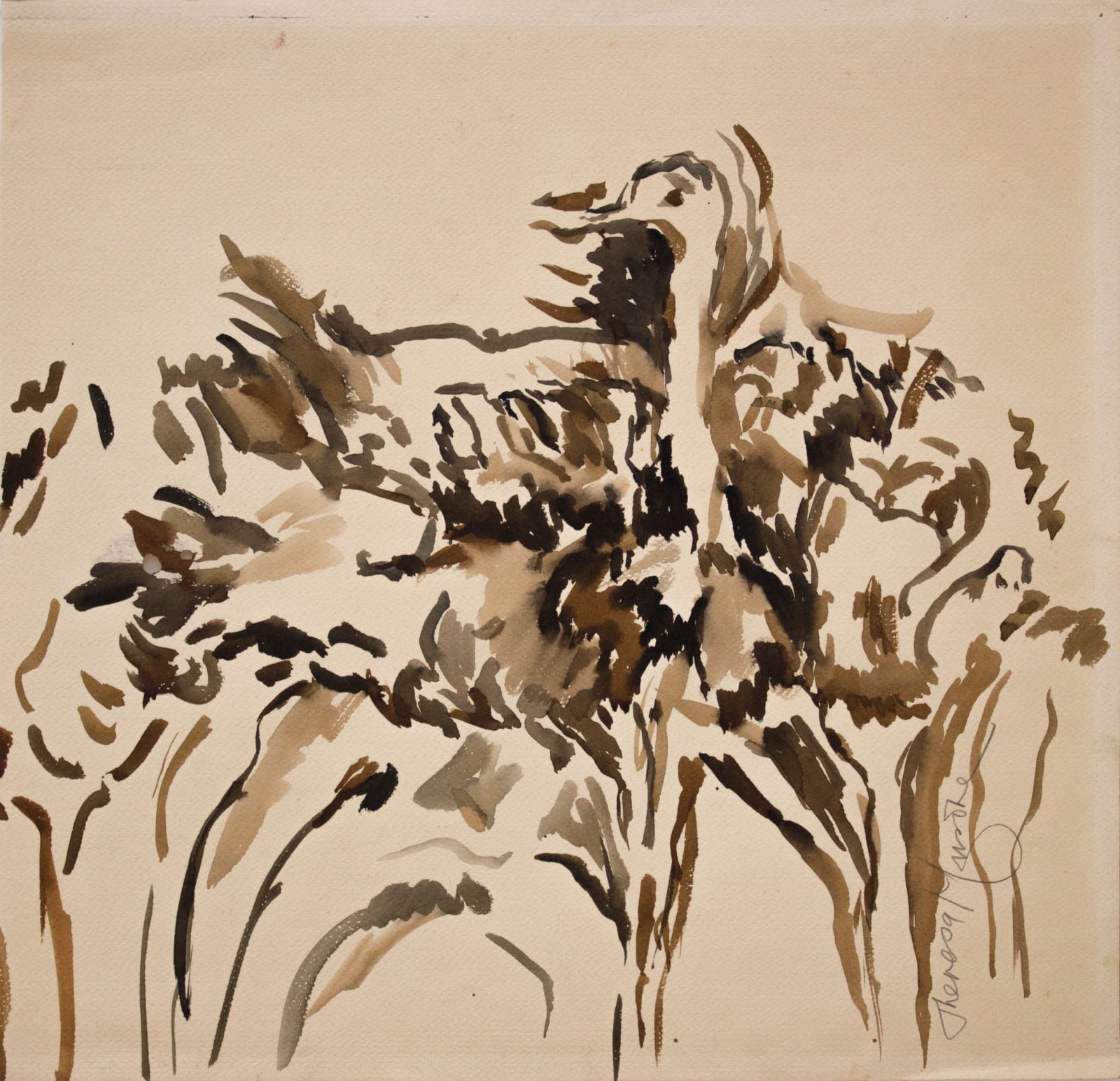 Theresa Musoke, Ostriches lll, circa 1990s