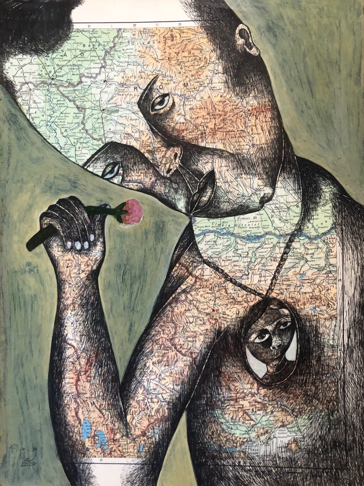 Souad Abdelrassoul, Faces (3) , 2020