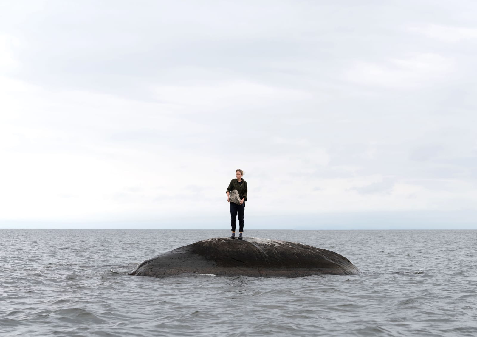 Carali McCall, Rock Portrait, Lake Nipissing, 2021