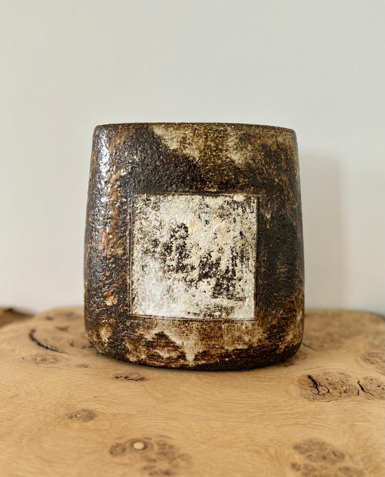 ARD, Brown vase with white square, 2022
