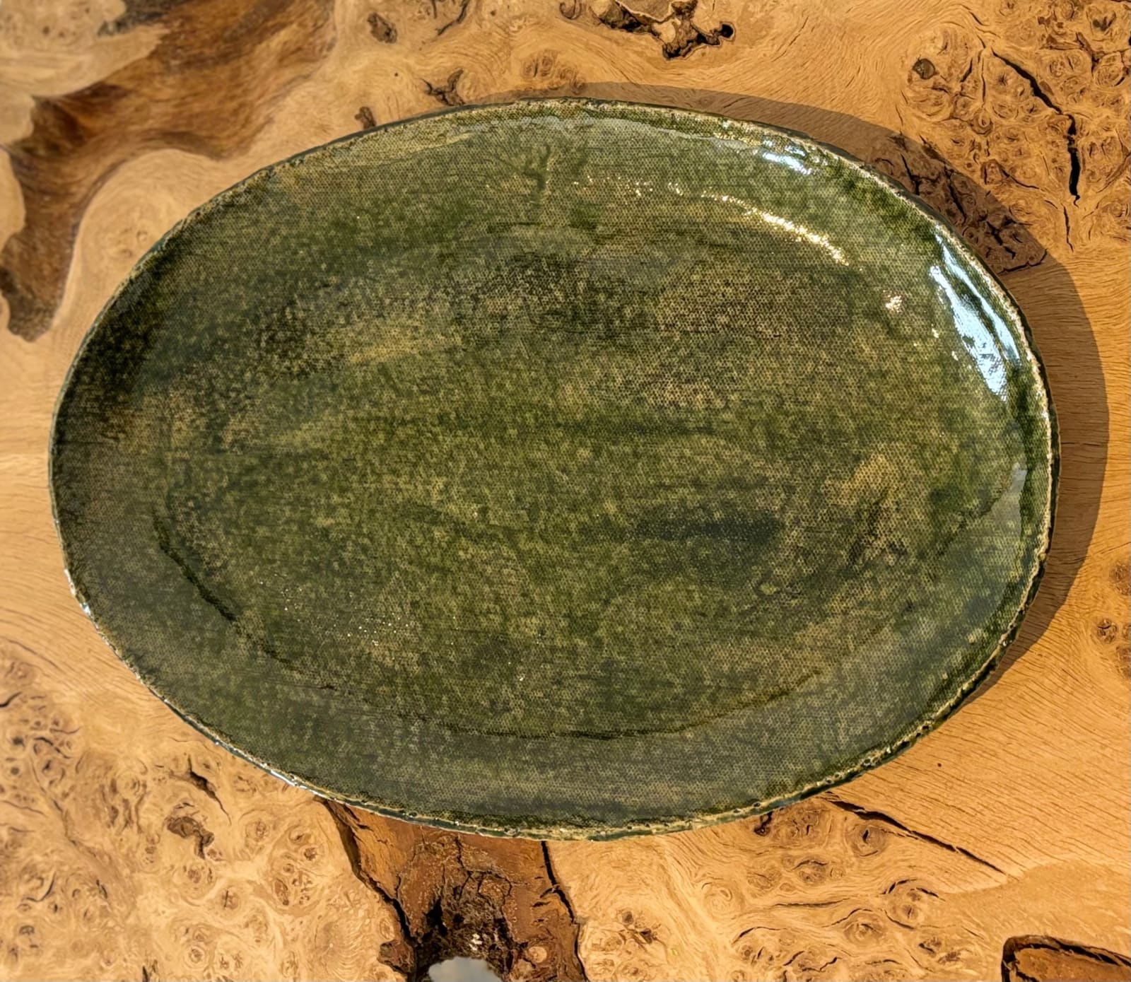 ARD, Large oval green serving plate, 2023