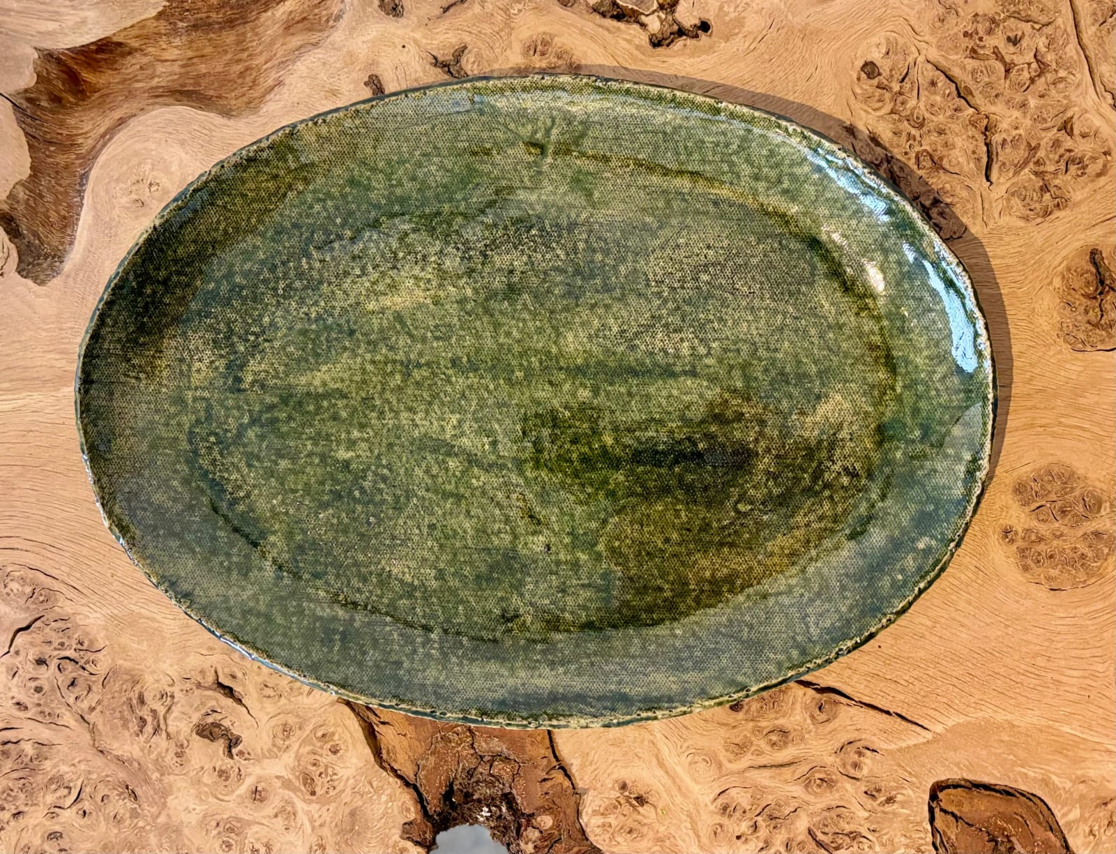 ARD, Large oval green serving plate, 2023