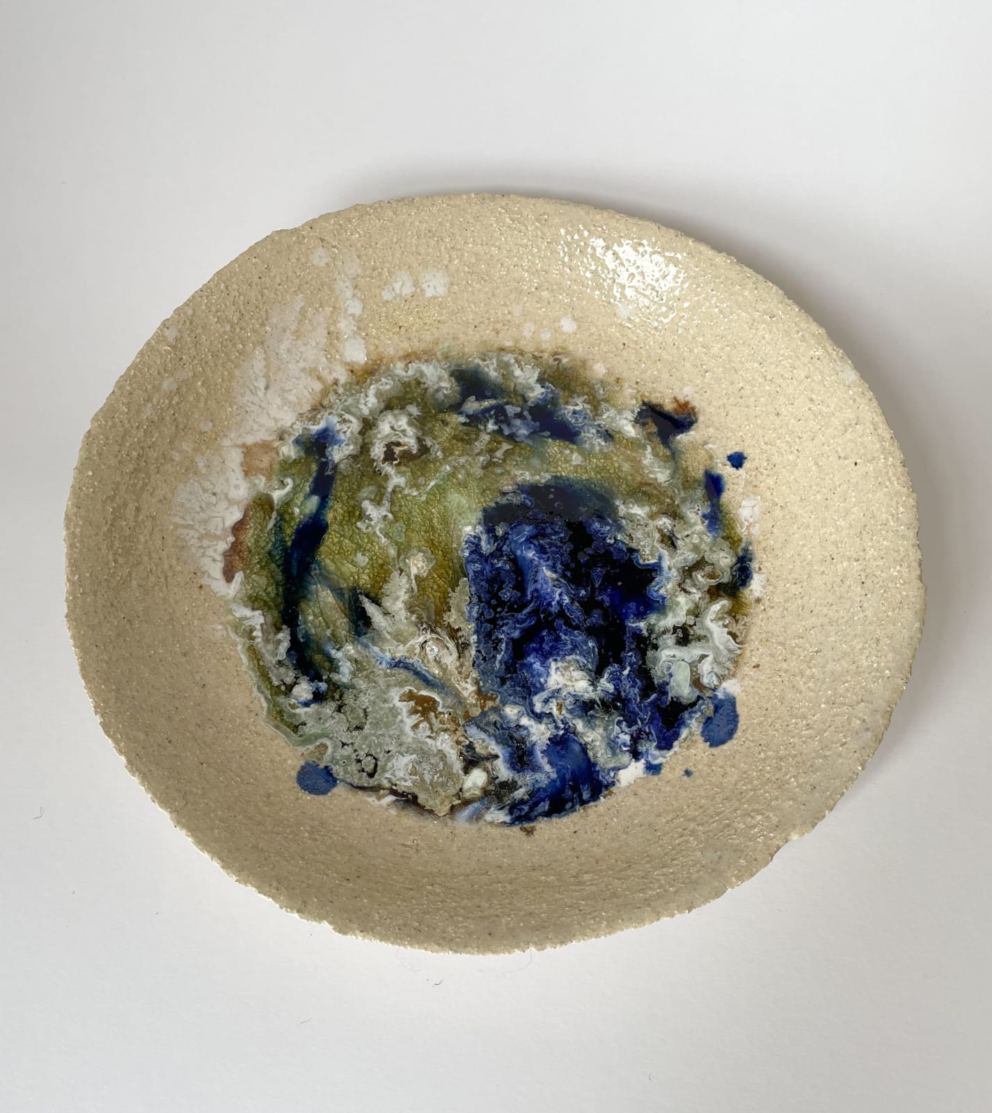 ARD, Large round sea glass plate, 2025