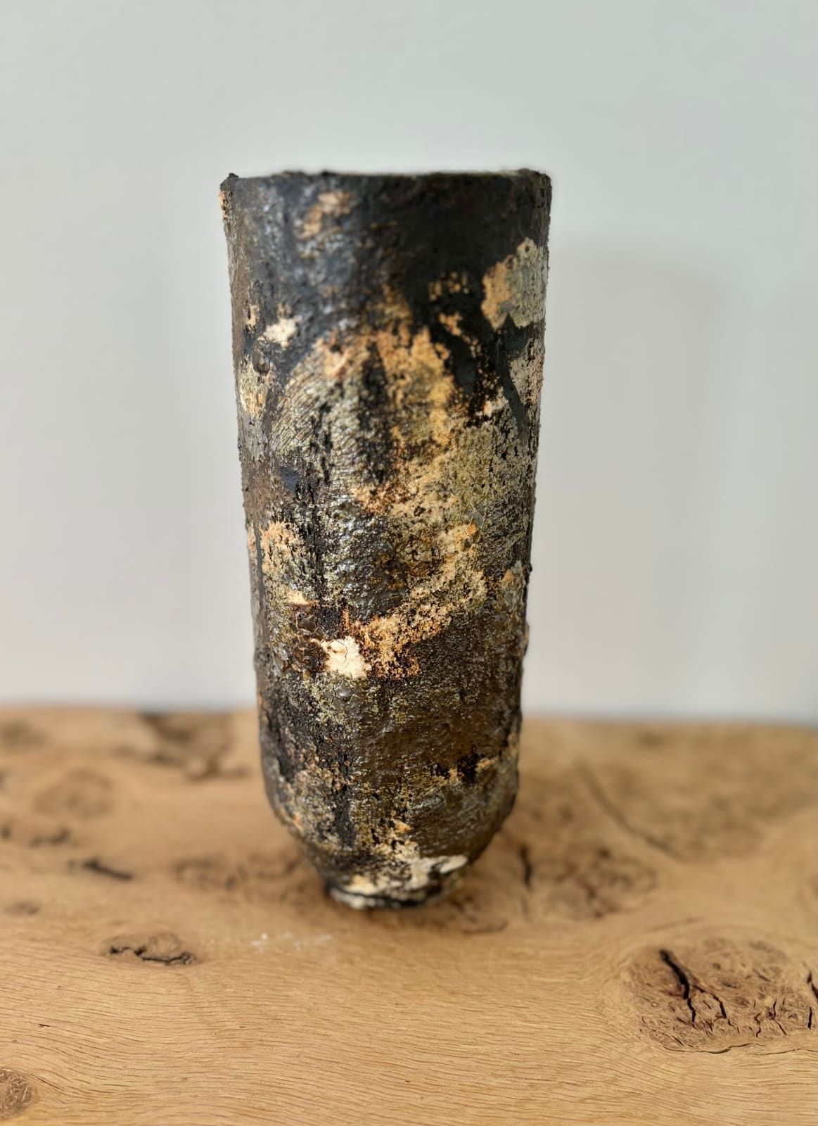 ARD, Brown vase with orange and white, 2022