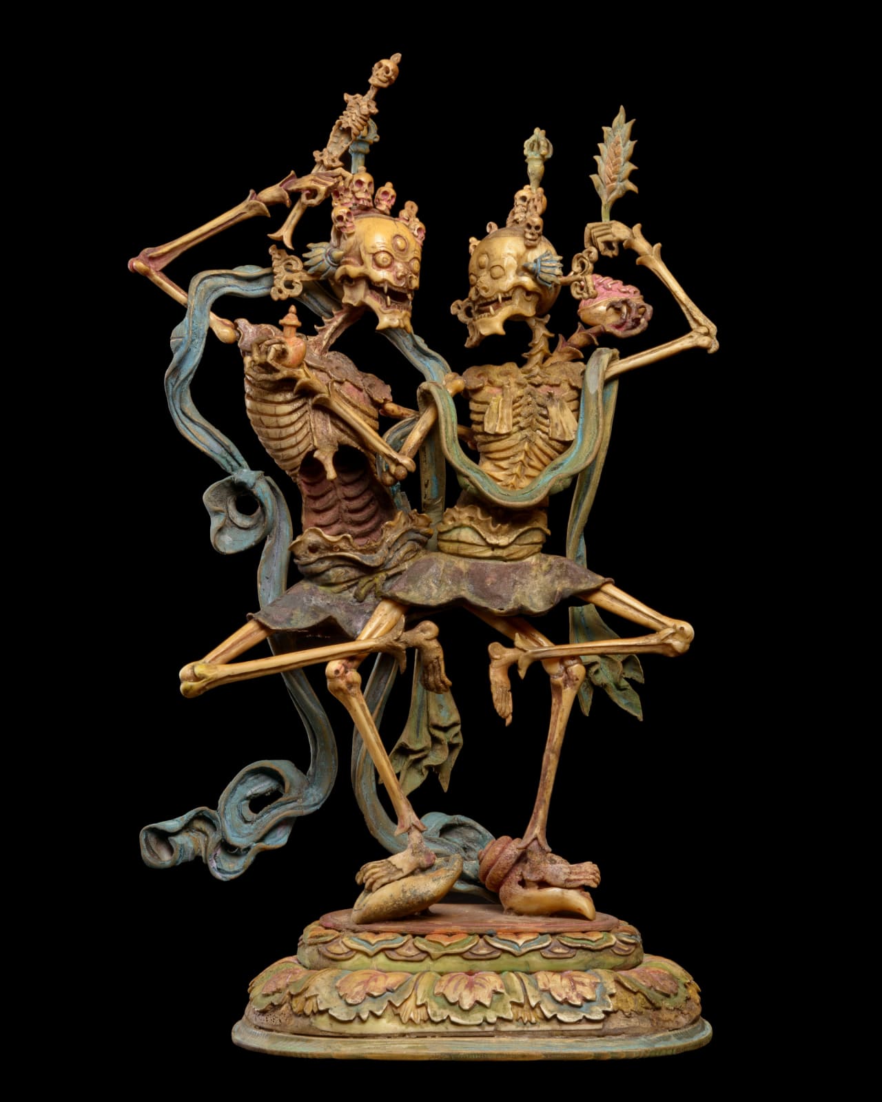 Citipati, dancing skeletons, Mongolia, 19th century