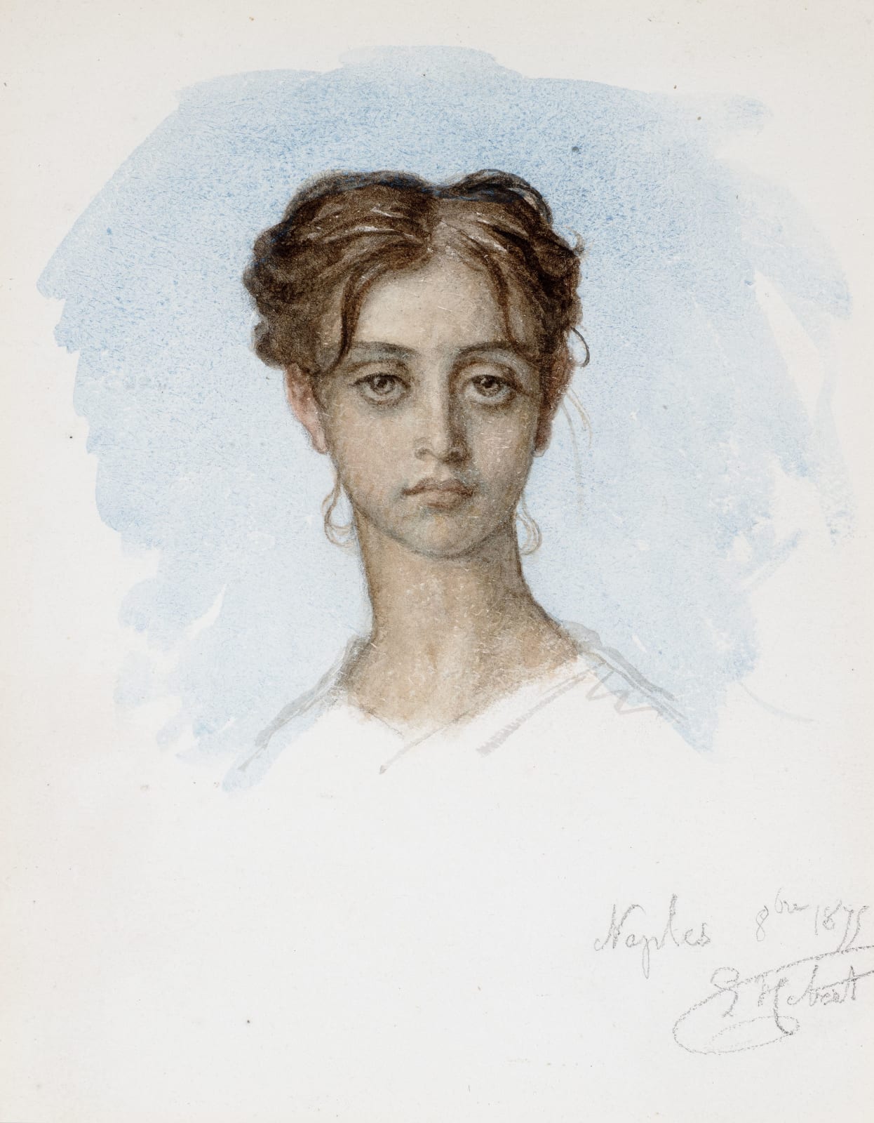 ERNEST HÉBERT, Portrait of a young Neapolitan woman, 1875