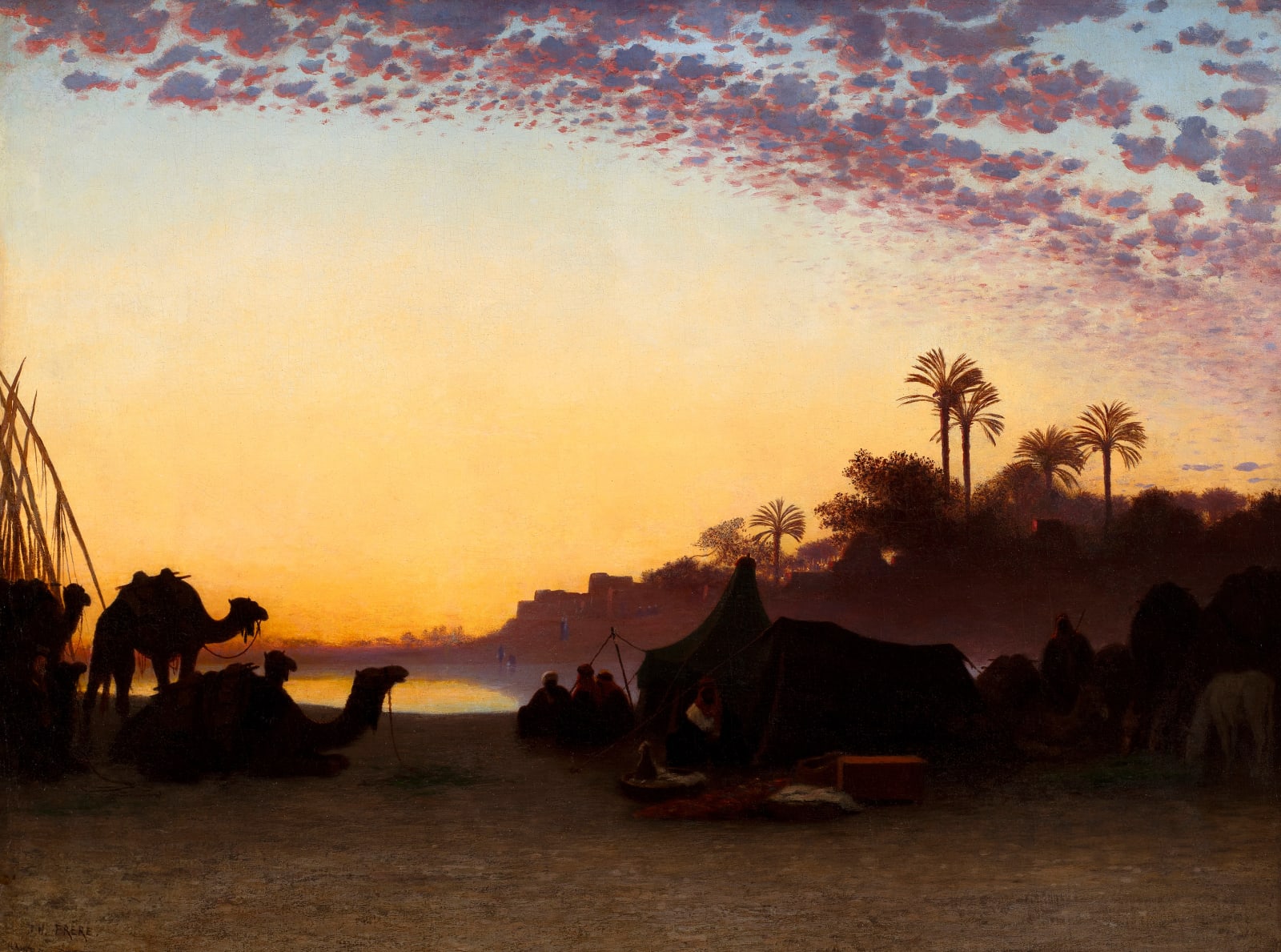 CHARLES-THEODORE FRÈRE, Encampment along the Nile