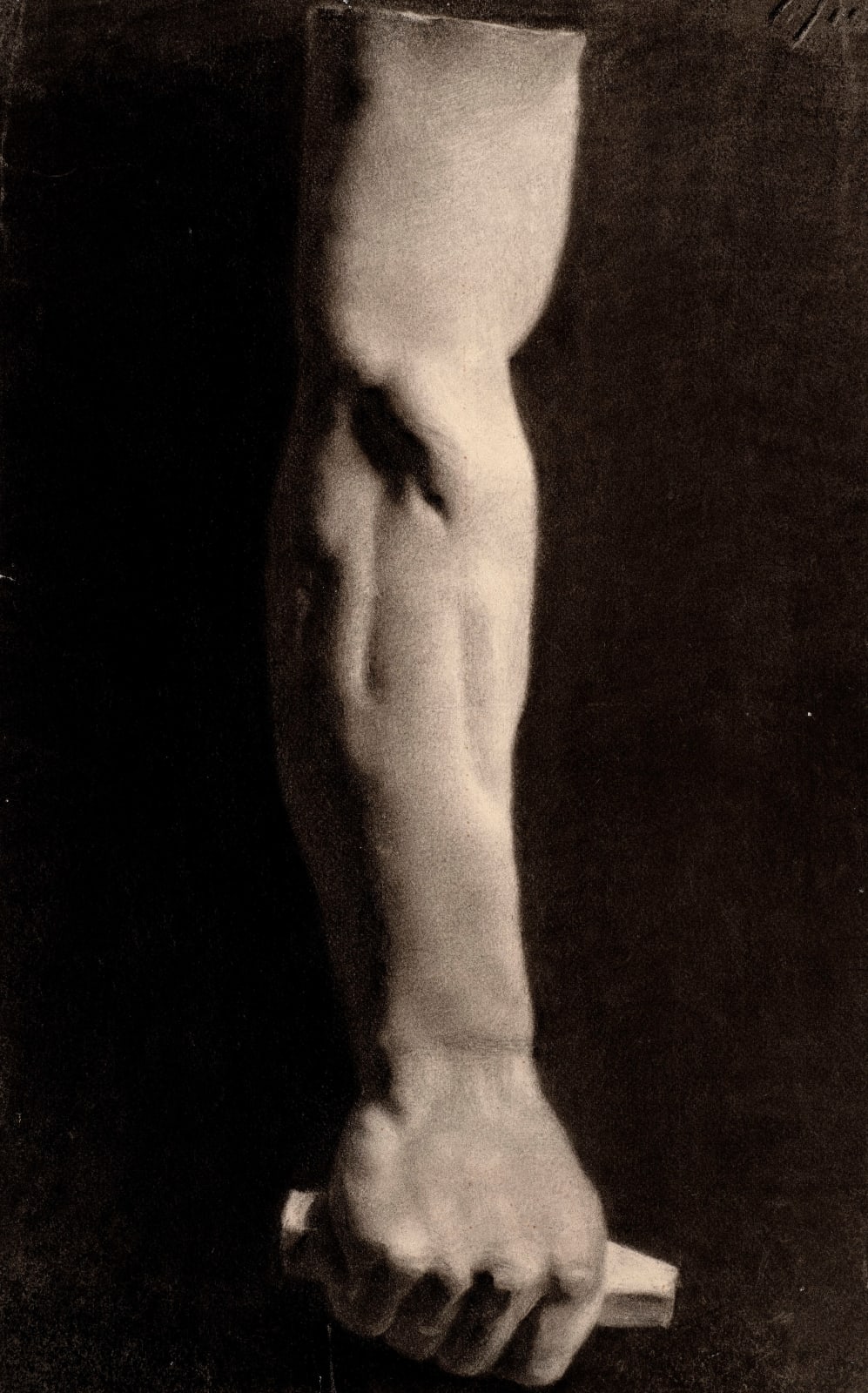 E. Bergh, Study of a plaster cast of an arm from an ancient statue