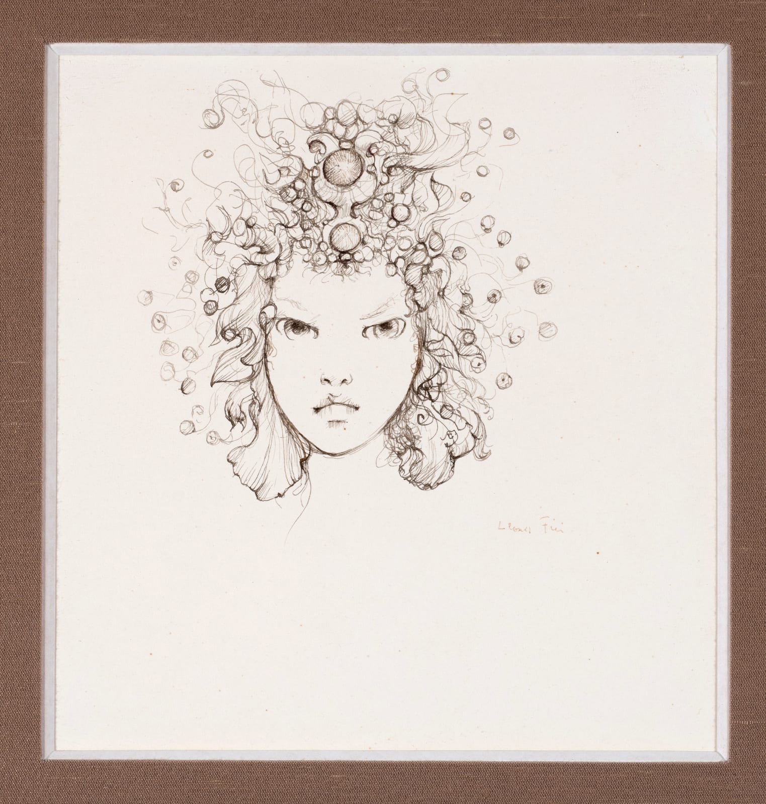 LEONOR FINI, Female face, from the Book of Monelle
